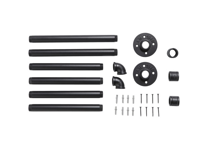 Klädstång Vägg/Tak Svart Ø25 mm Pipe System